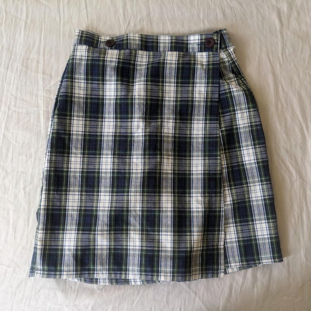 plaid mini skort